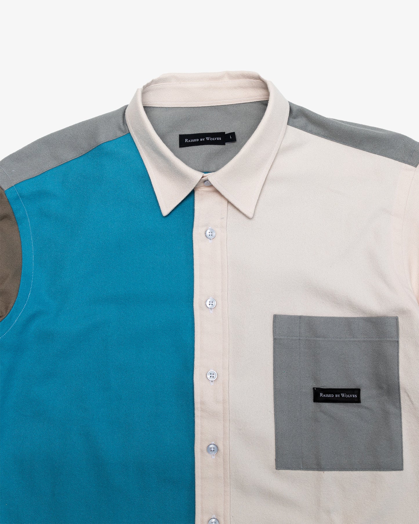 RAISED BY WOLVES - COLOUR-BLOCK FLANNEL SHIRT