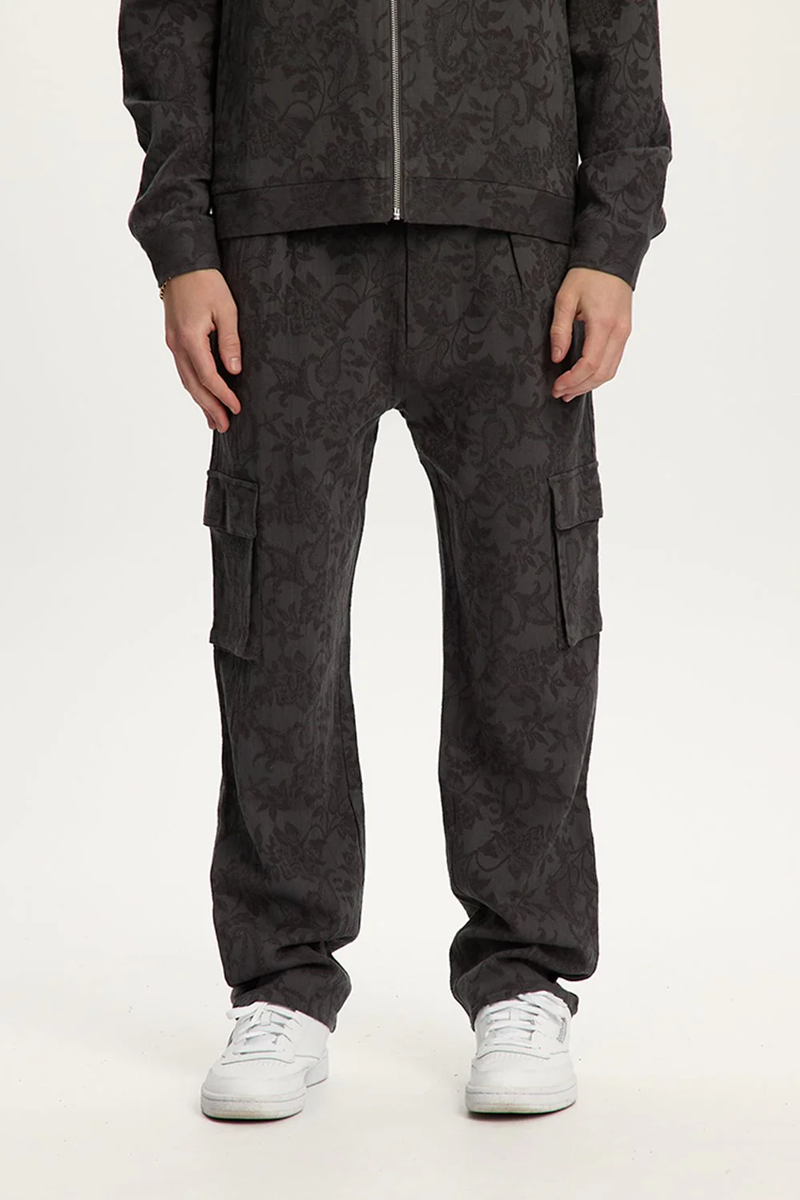 KUWALLA - JACQUARD LINEN CARGO PANTS