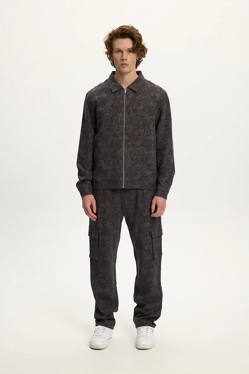 KUWALLA - JACQUARD LINEN CARGO PANTS