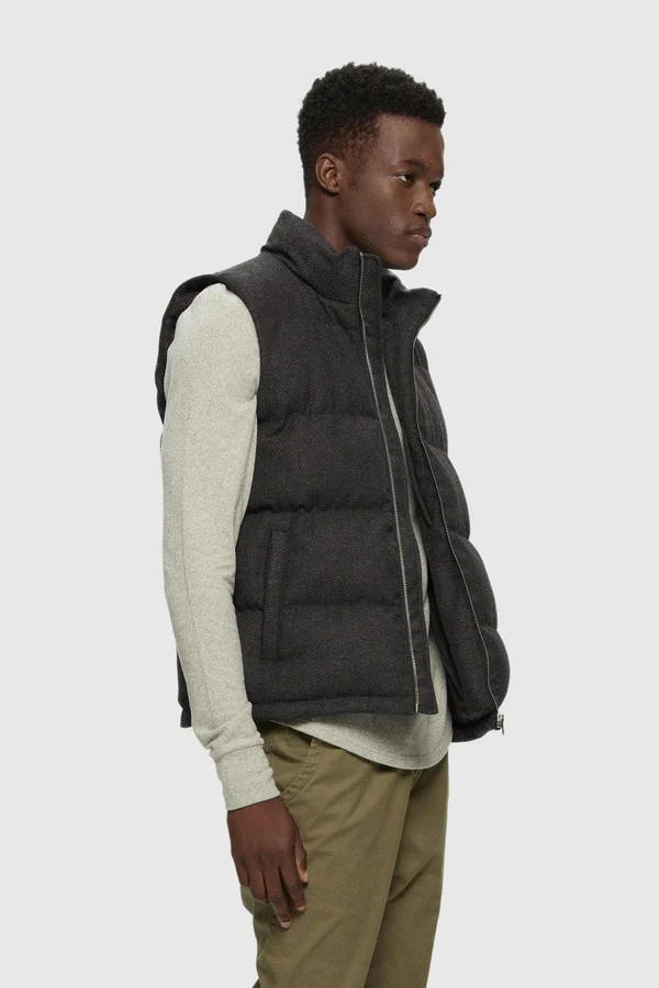 KUWALLA - WOOL HERRINGBONE PUFFER VEST