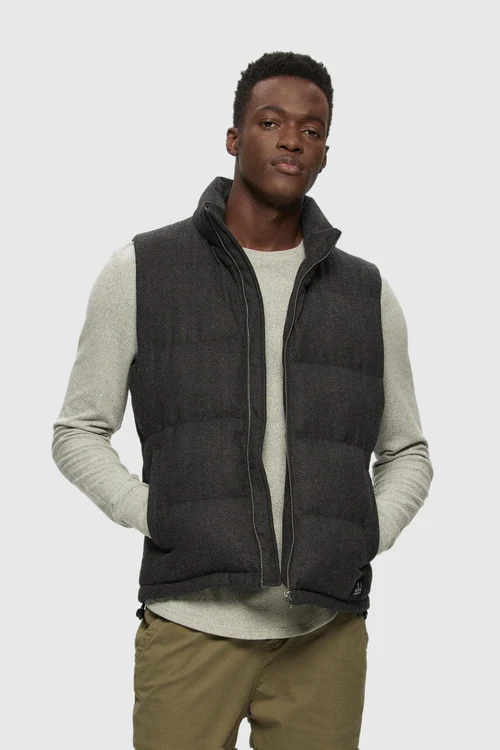 KUWALLA - WOOL HERRINGBONE PUFFER VEST