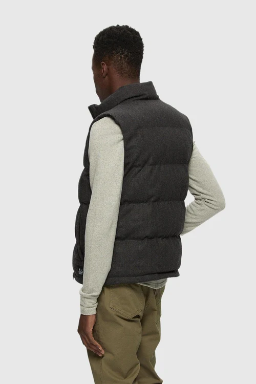 KUWALLA - WOOL HERRINGBONE PUFFER VEST