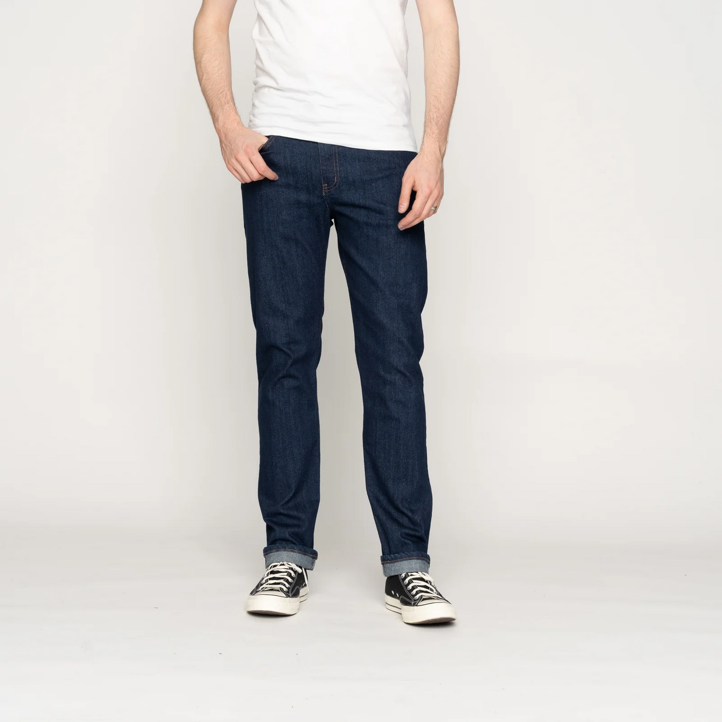 NAKED AND FAMOUS - BLUE COMFORT STRETCH SELVEDGE DENIM - WEIRD GUY