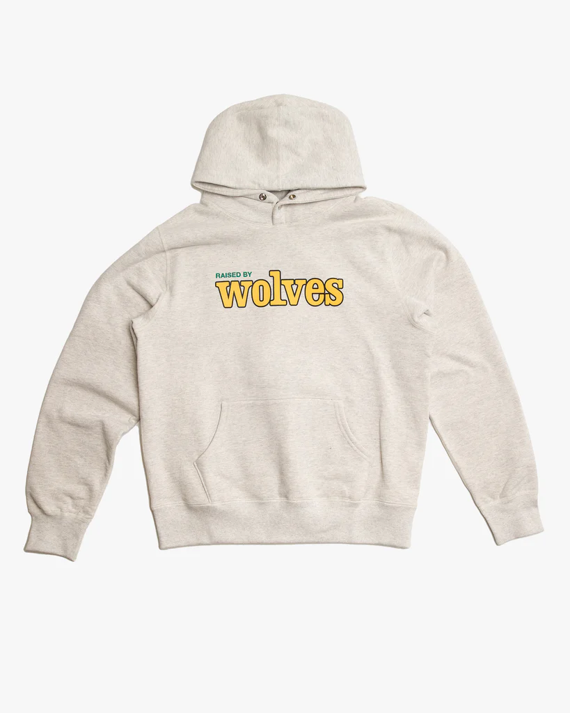 RAISED BY WOLVES - TEAM LETTERING SNAP HOODIE - ASH