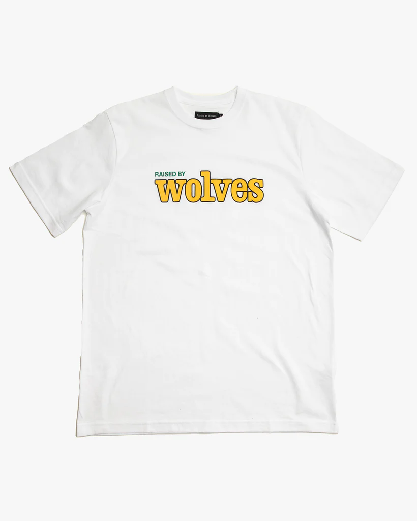 RAISED BY WOLVES - TEAM LETTERING TEE - WHITE