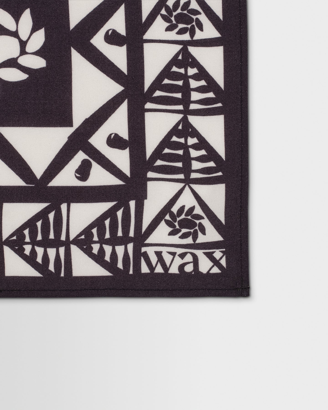 WAX LONDON - SLOANE - NAVY AND ECRU PAINTED FLOWER NECK SCARF