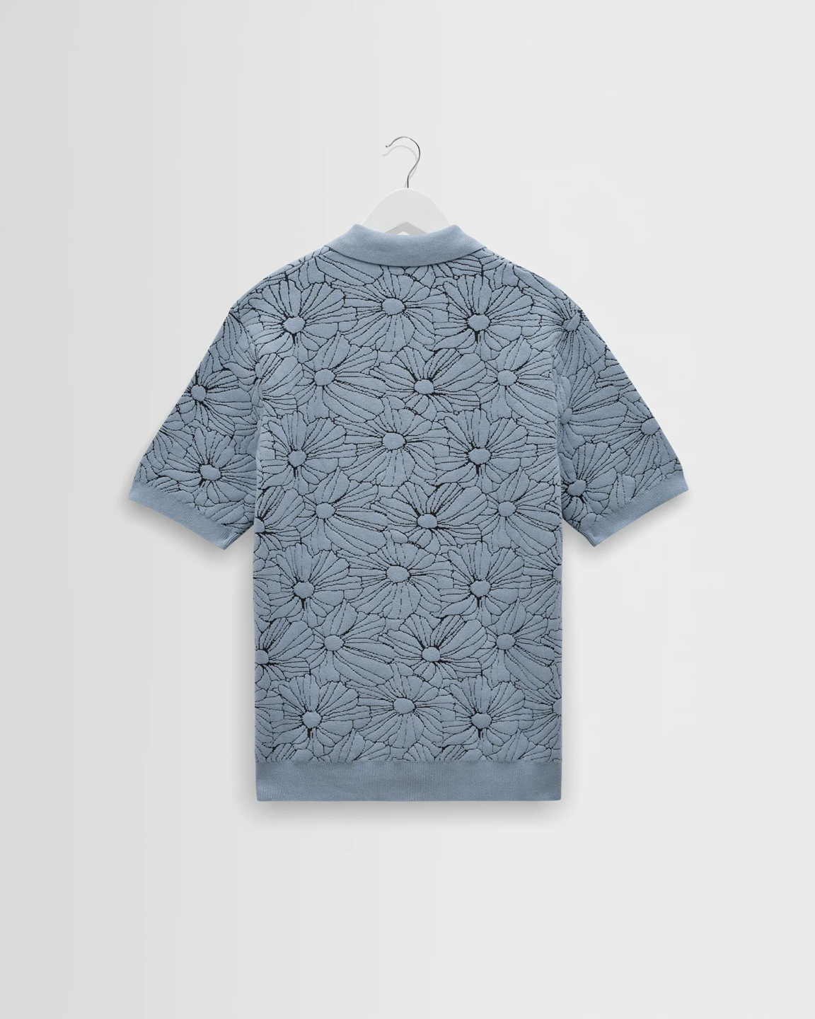 WAX LONDON - TELLARO - LIGHT BLUE FLOWER JACQUARD SHIRT