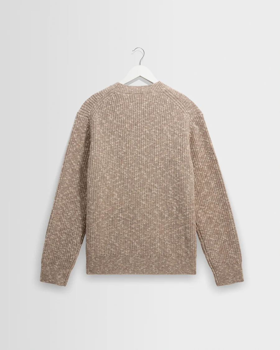 WAX LONDON - WILDE - NATURAL FLECK RIB WOOL CREWNECK