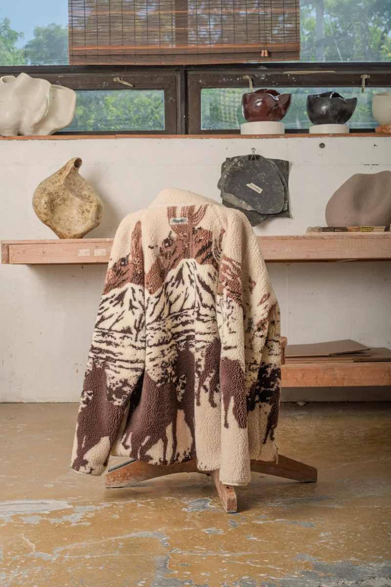 KUWALLA - PRINTED SHEPA FLEECE JACKET