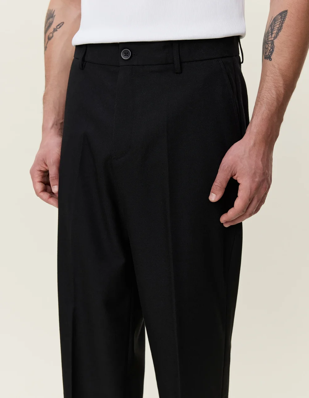 LES DEUX - BRUSHED TWILL TAILORED PANTS