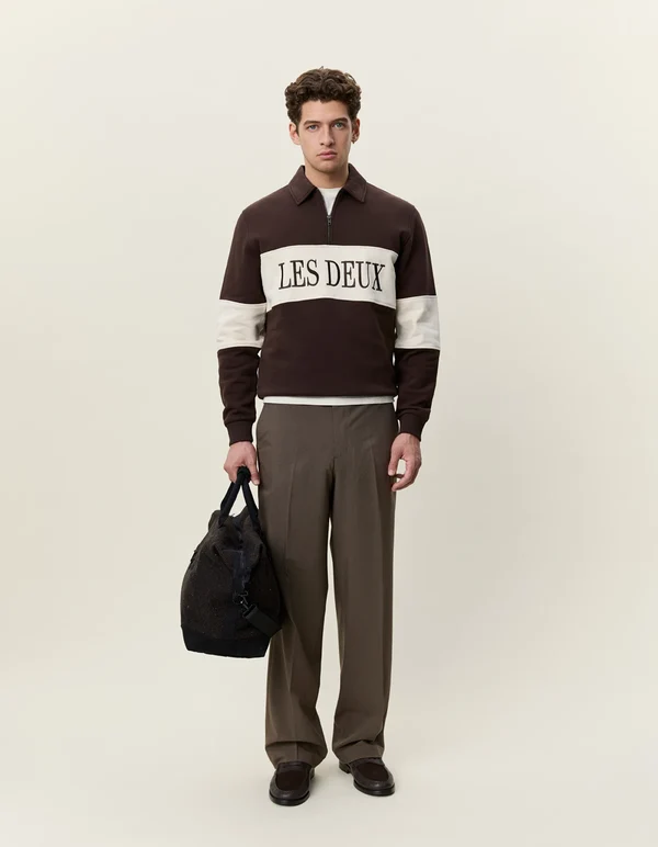 LES DEUX - ZIPPER RUGBY SWEATSHIRT