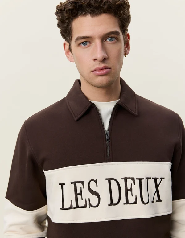 LES DEUX - ZIPPER RUGBY SWEATSHIRT