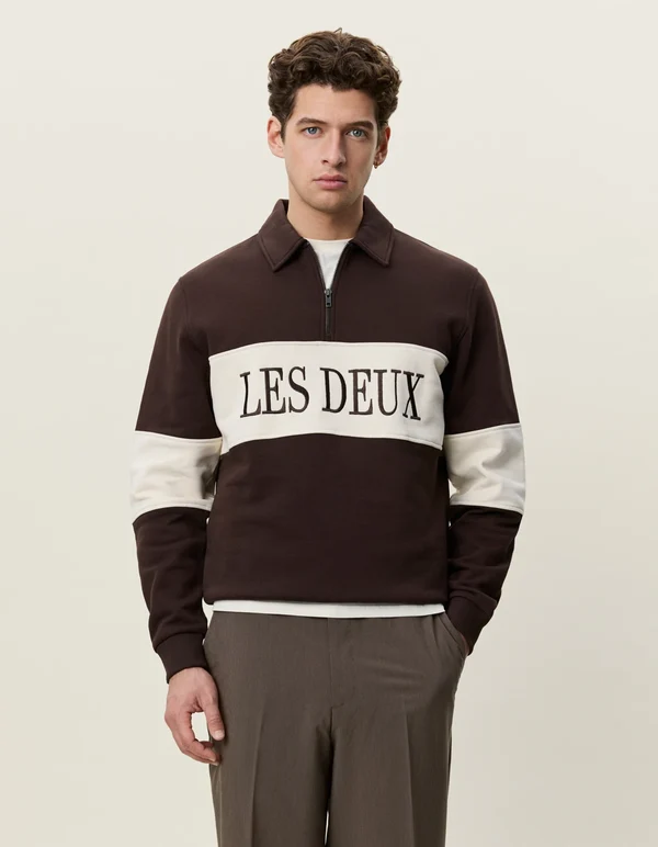 LES DEUX - ZIPPER RUGBY SWEATSHIRT