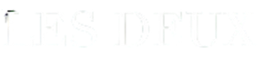 white logo reading 'LES DEUX' on a transparent background.
