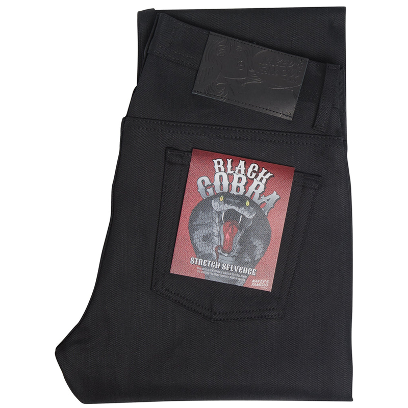 NAKED AND FAMOUS DENIM - BLACK COBRA STRETCH SELVEDGE - WEIRD GUY