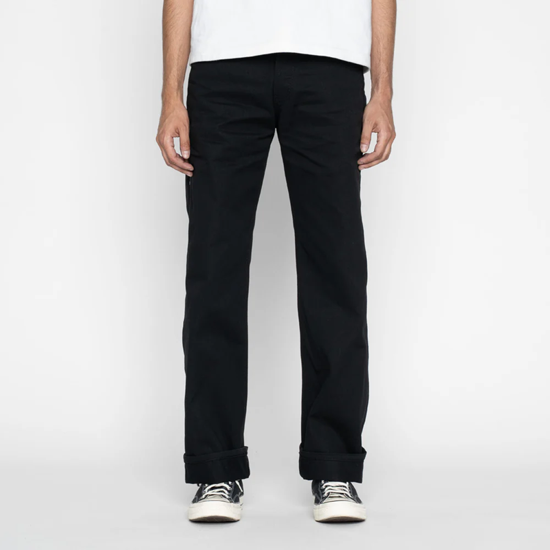 NAKED AND FAMOUS DENIM - SELVEDGE SLACKS BLACK - STRONG GUY