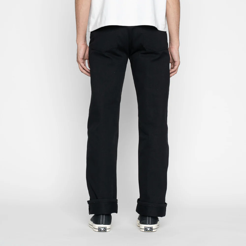 NAKED AND FAMOUS DENIM - SELVEDGE SLACKS BLACK - STRONG GUY