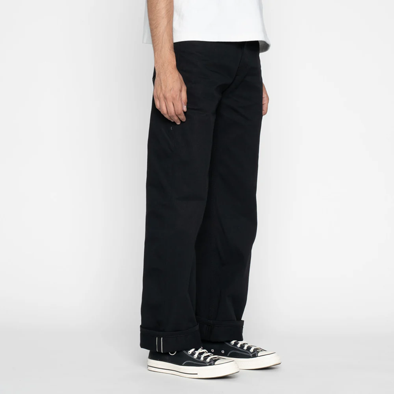 NAKED AND FAMOUS DENIM - SELVEDGE SLACKS BLACK - STRONG GUY