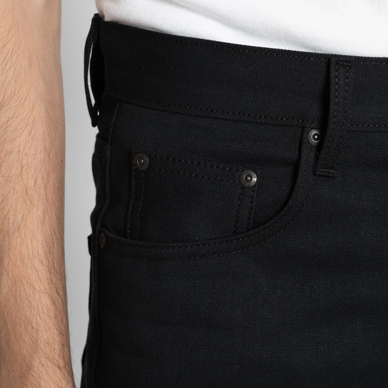 NAKED AND FAMOUS DENIM - SELVEDGE SLACKS BLACK - STRONG GUY