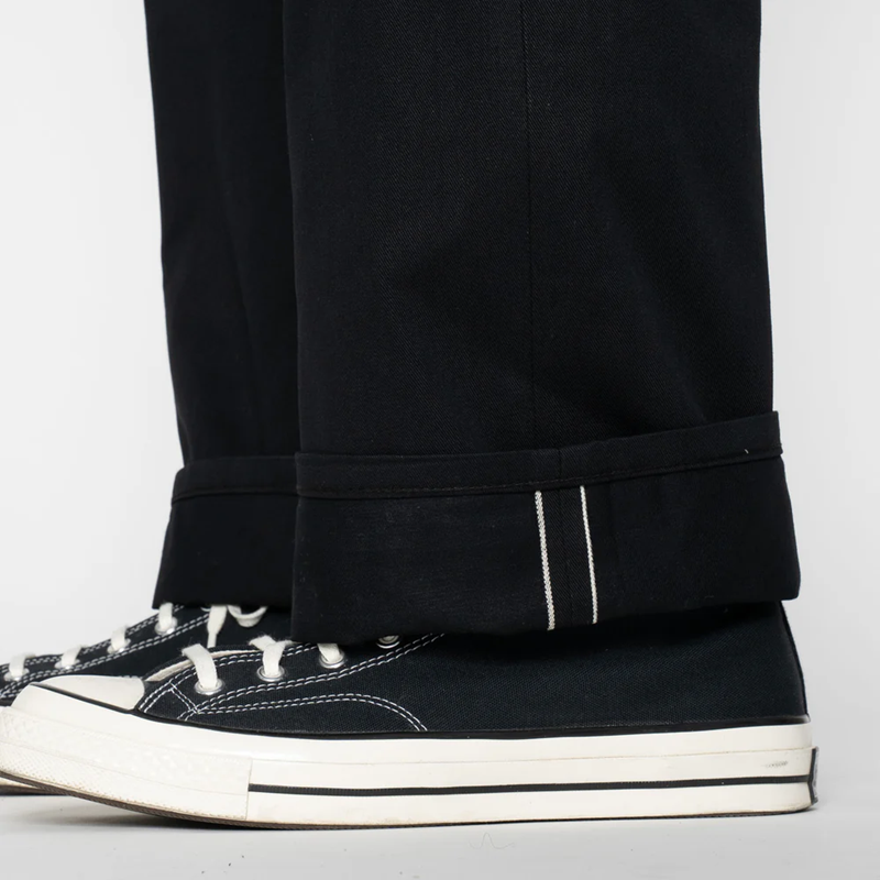 NAKED AND FAMOUS DENIM - SELVEDGE SLACKS BLACK - STRONG GUY