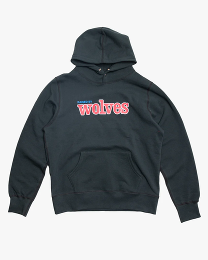 RAISED BY WOLVES - TEAM LETTERING SNAP HOODIE - VINTAGE BLACK