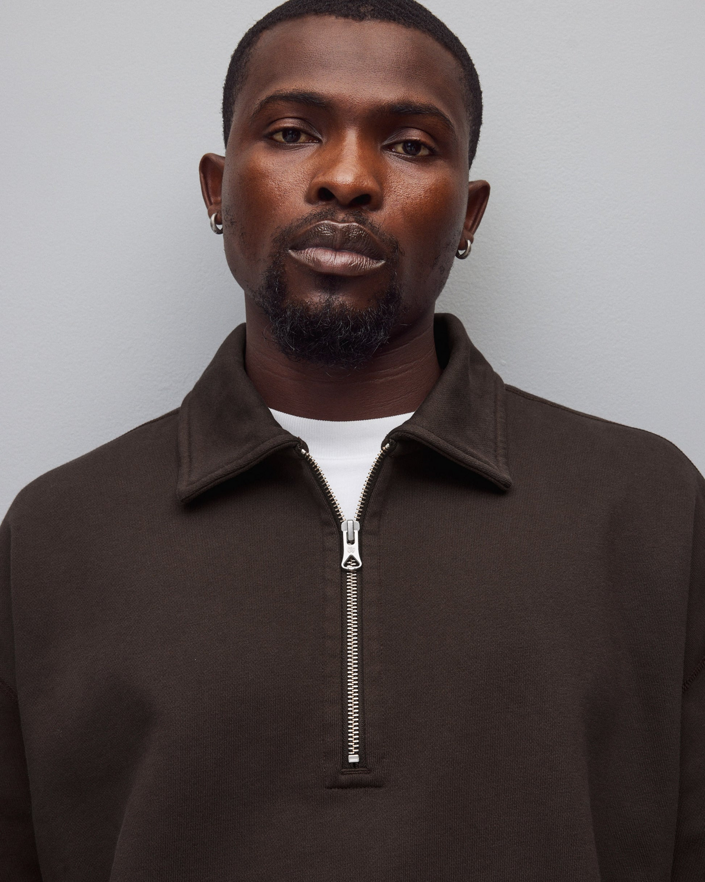 REIGNING CHAMP - BRUSHED FLEECE RELAXED HALF ZIP SWEATSHIRT