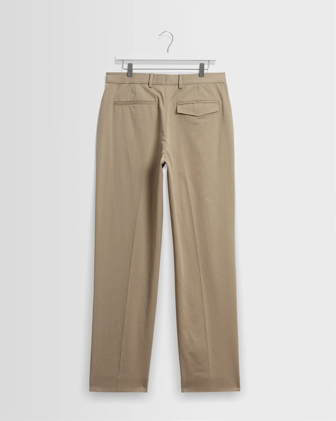 WAX LONDON - AUBYN - BEIGE COTTON TENCEL TWILL RELAXED FIT TROUSERS