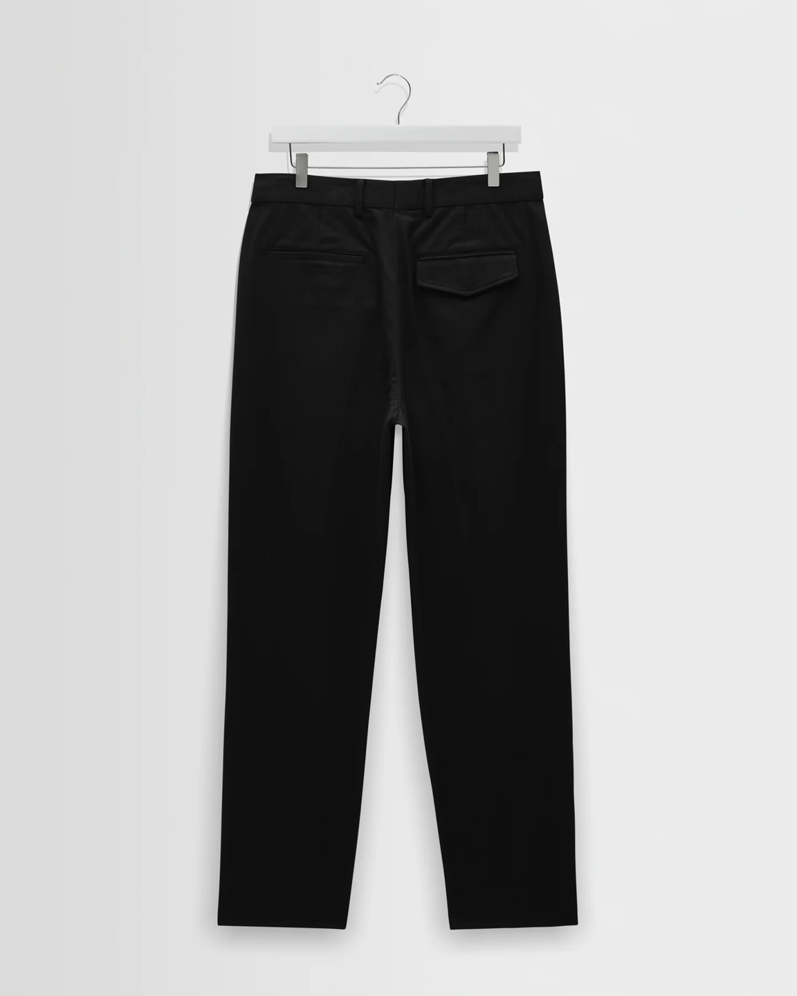 WAX LONDON - AUBYN - BLACK COTTON TENCEL TWILL RELAXED FIT TROUSERS