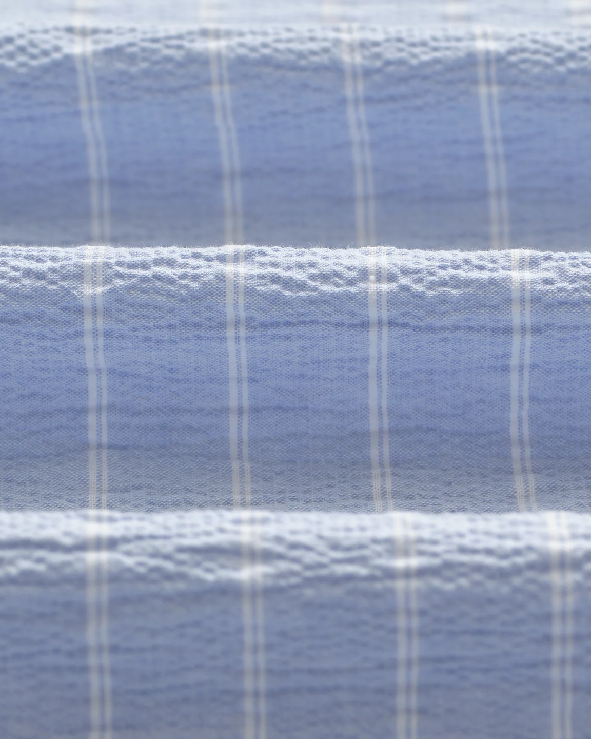 WAX LONDON - COREY - BLUE AND ECRU SEERSUCKER-COTTON STRIPE SHIRT