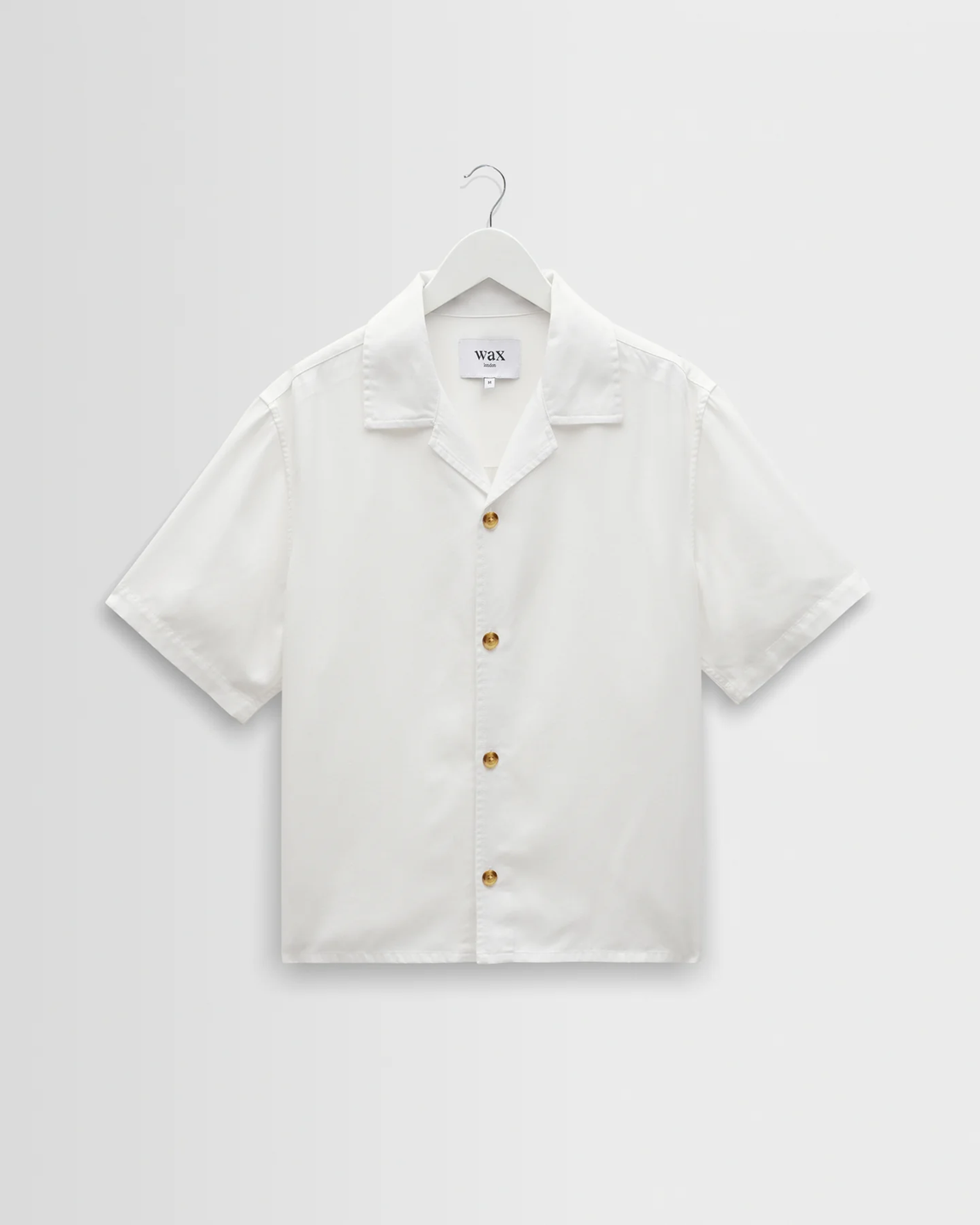 WAX LONDON - CURZON - OFF WHITE LYOCELL TWILL SHORT SLEEVE SHIRT