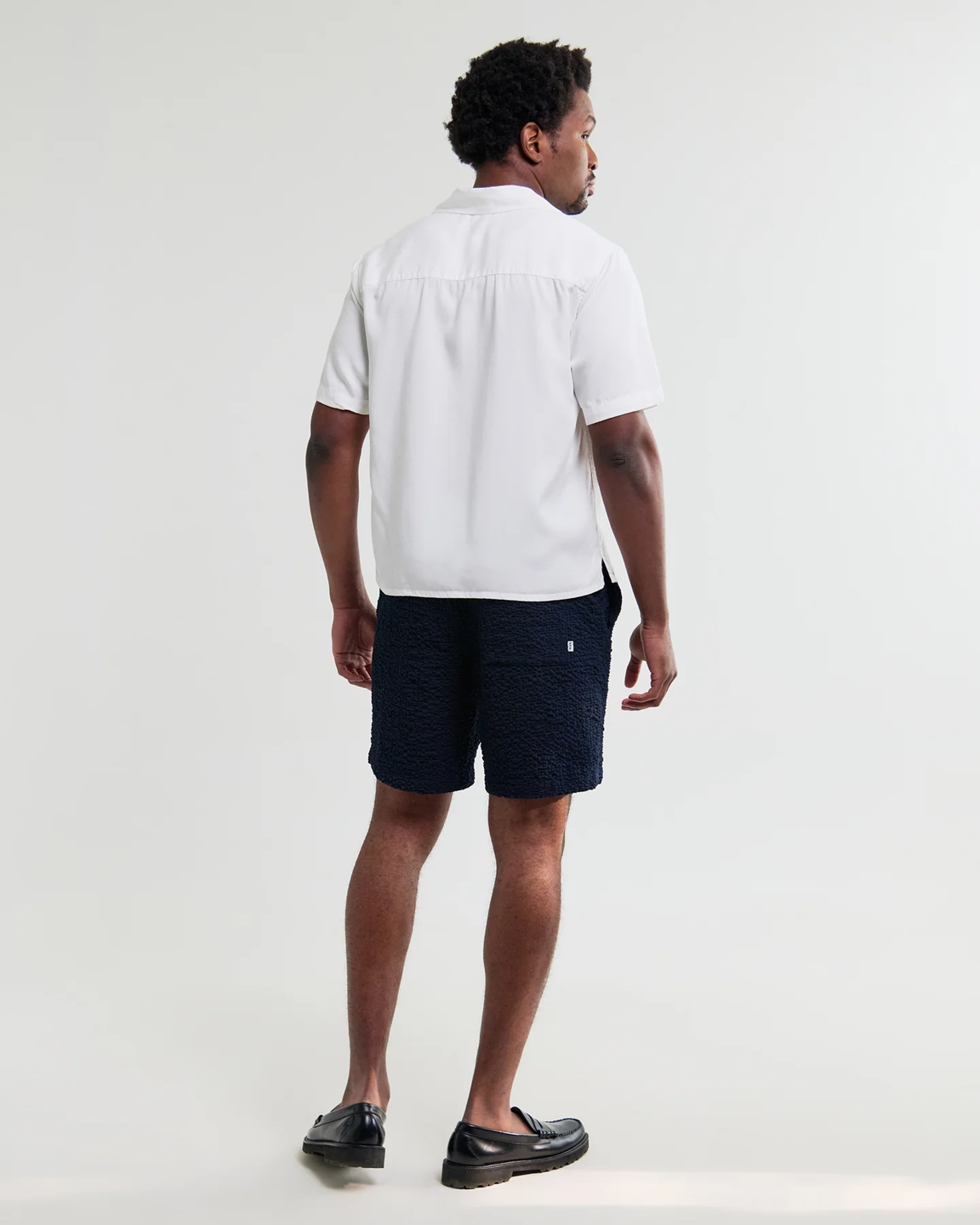 WAX LONDON - CURZON - OFF WHITE LYOCELL TWILL SHORT SLEEVE SHIRT