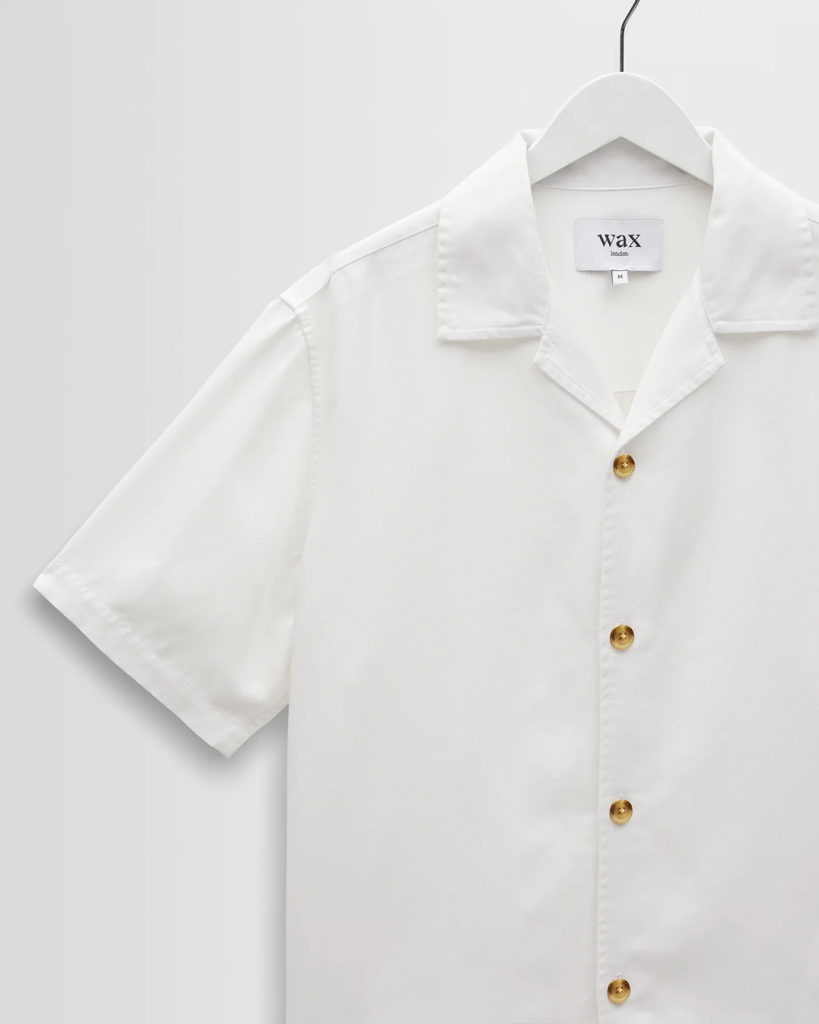 WAX LONDON - CURZON - OFF WHITE LYOCELL TWILL SHORT SLEEVE SHIRT