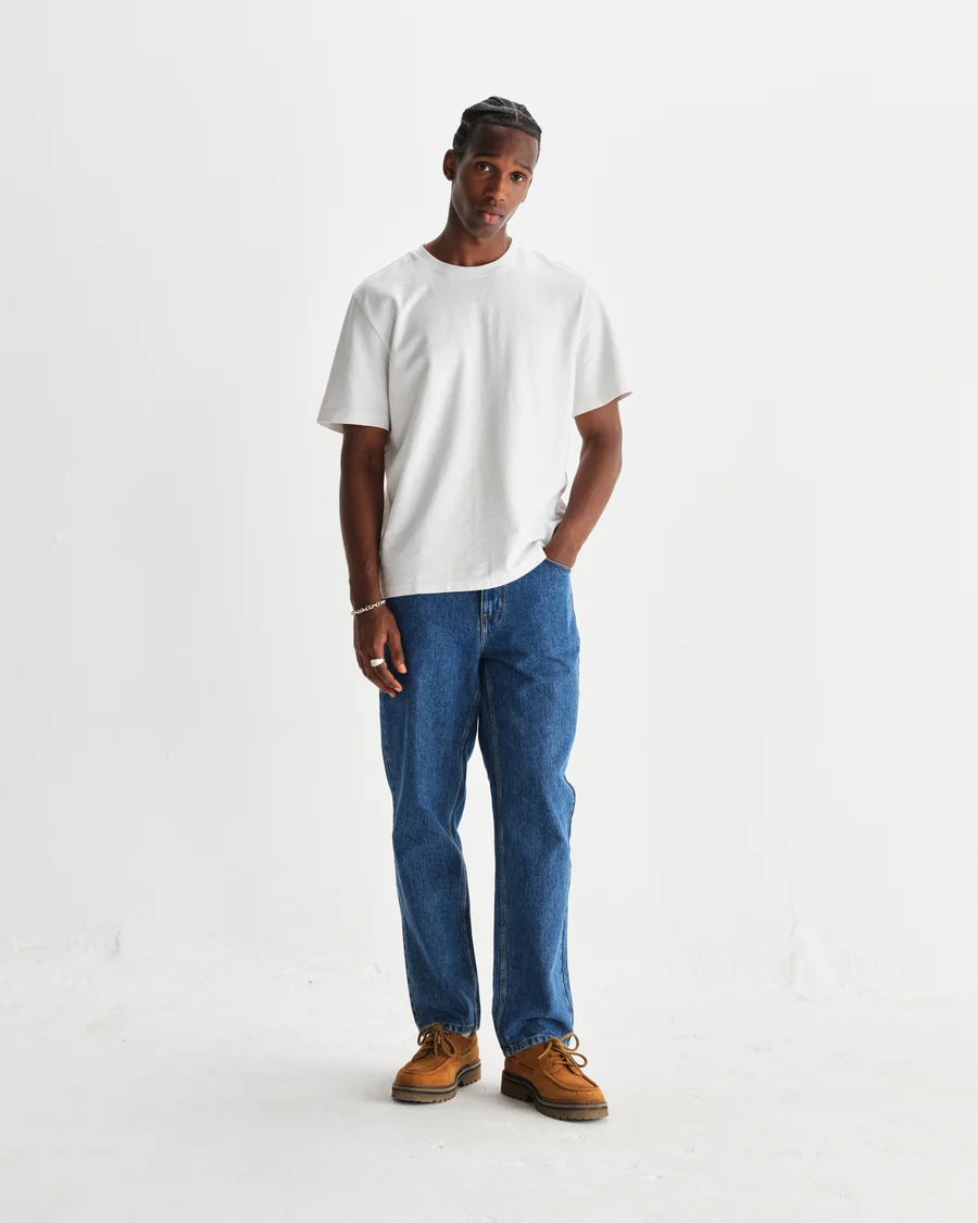 WAX LONDON - DEAN - WHITE TEXTURED ORGANIC COTTON T-SHIRT