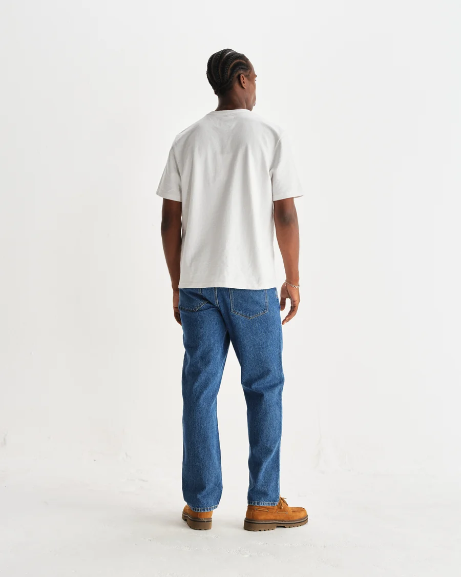 WAX LONDON - DEAN - WHITE TEXTURED ORGANIC COTTON T-SHIRT