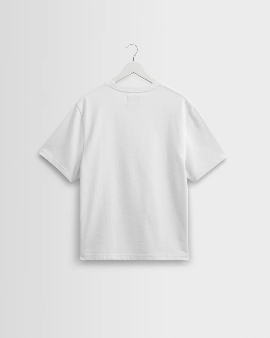 WAX LONDON - DEAN - WHITE TEXTURED ORGANIC COTTON T-SHIRT