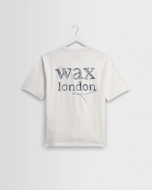 WAX LONDON - DEAN - OFF WHITE SCRIBBLE TEXT T-SHIRT