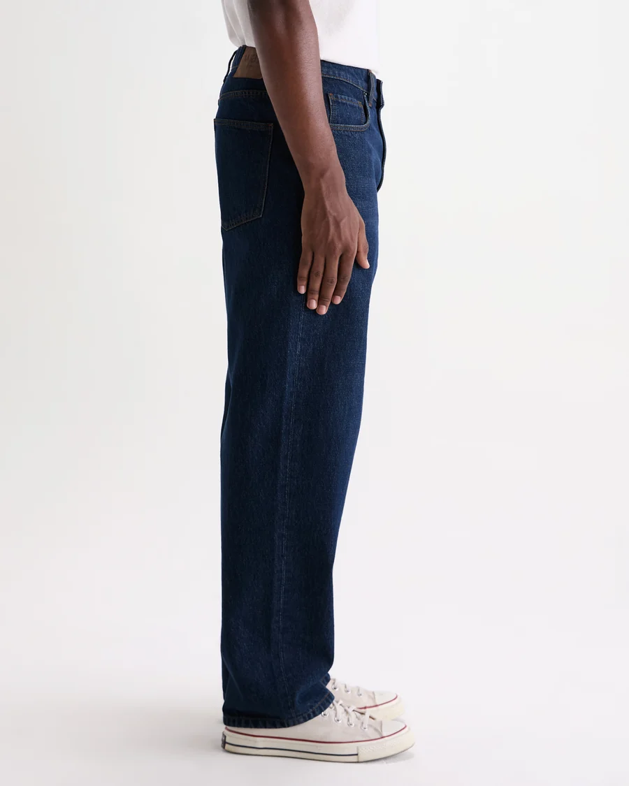 WAX LONDON - FELIX - DARK VINTAGE BLUE WASH LOOSE FIT DENIM JEANS