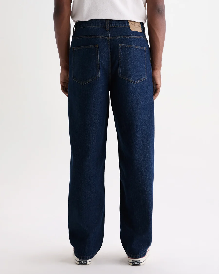 WAX LONDON - FELIX - DARK VINTAGE BLUE WASH LOOSE FIT DENIM JEANS