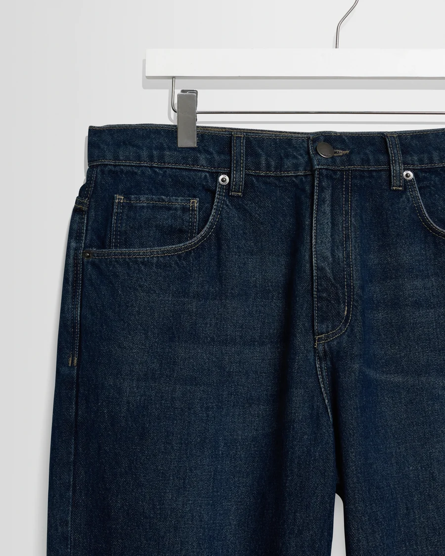 WAX LONDON - FELIX - DARK VINTAGE BLUE WASH LOOSE FIT DENIM JEANS