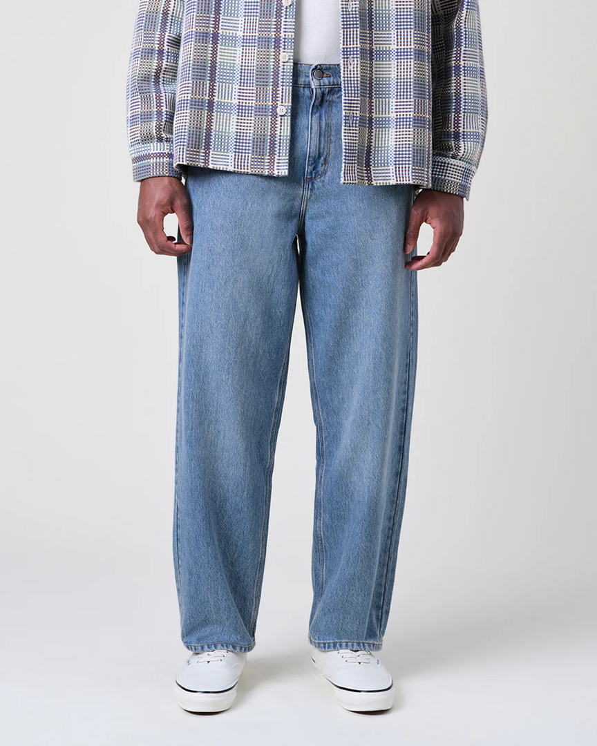 WAX LONDON - VINTAGE ANTIQUE BLUE LOOSE FIT DENIM JEANS