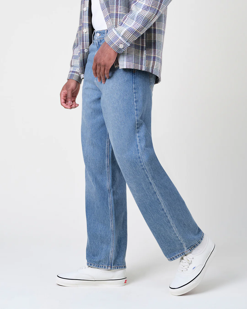 WAX LONDON - VINTAGE ANTIQUE BLUE LOOSE FIT DENIM JEANS