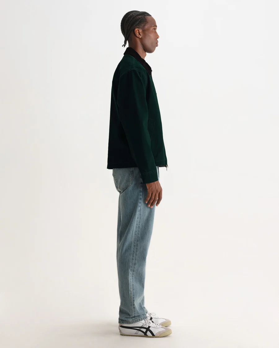 WAX LONDON - MASON - DARK GREEN PEACHED CANVAS WORK JACKET