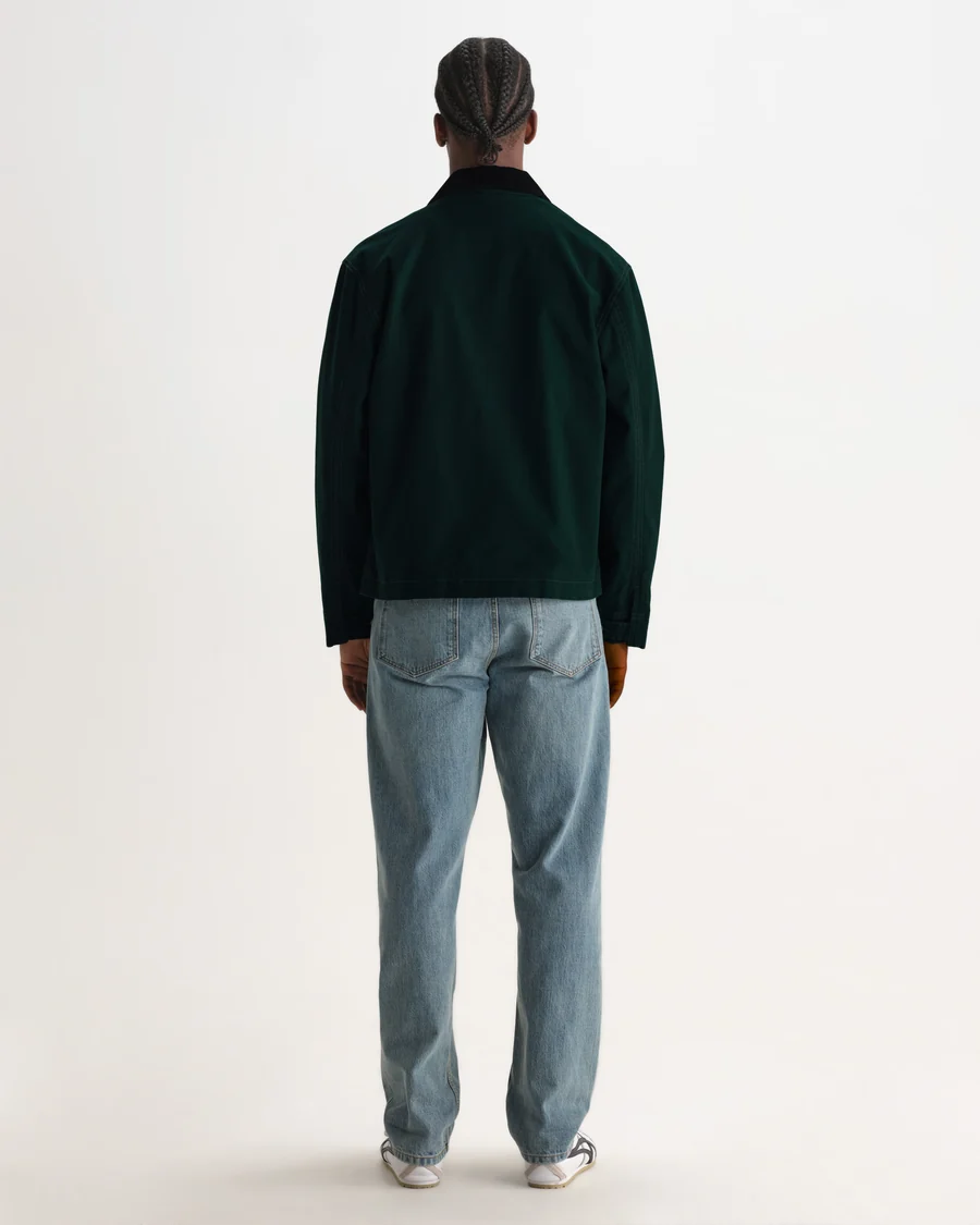 WAX LONDON - MASON - DARK GREEN PEACHED CANVAS WORK JACKET