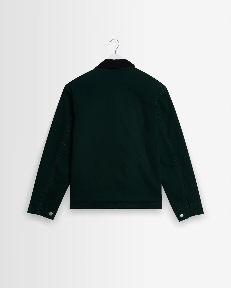 WAX LONDON - MASON - DARK GREEN PEACHED CANVAS WORK JACKET