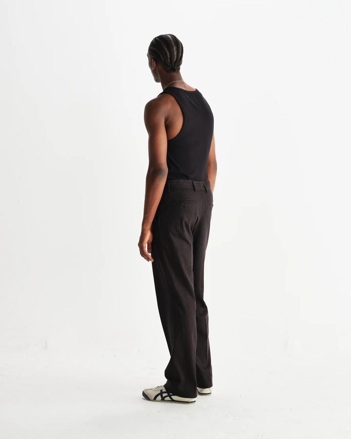 WAX LONDON - MONTAGUE - BLACK RIBBED ORGANIC COTTON VEST