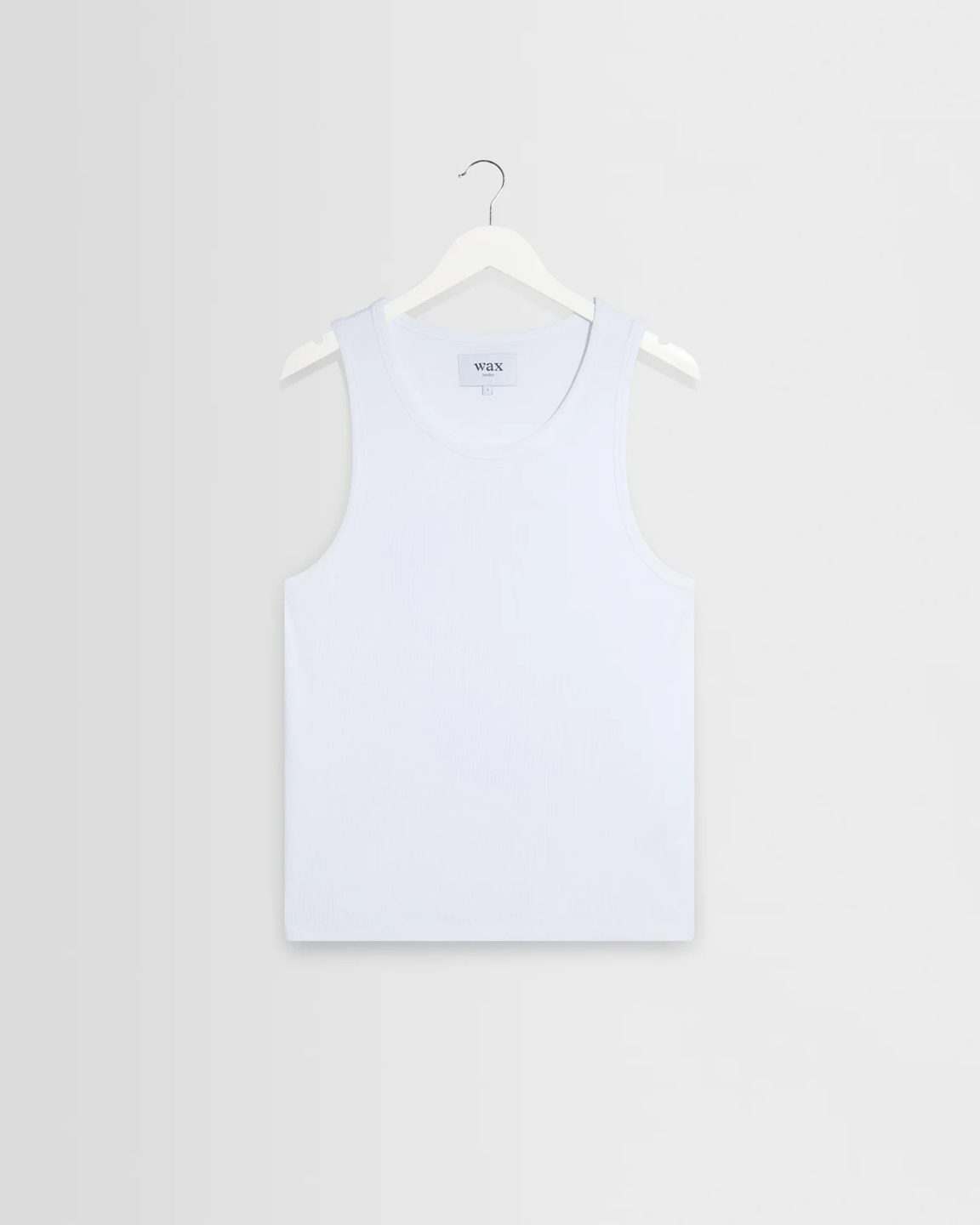 WAX LONDON - MONTAGUE - RIBBED WHITE ORGANIC COTTON VEST