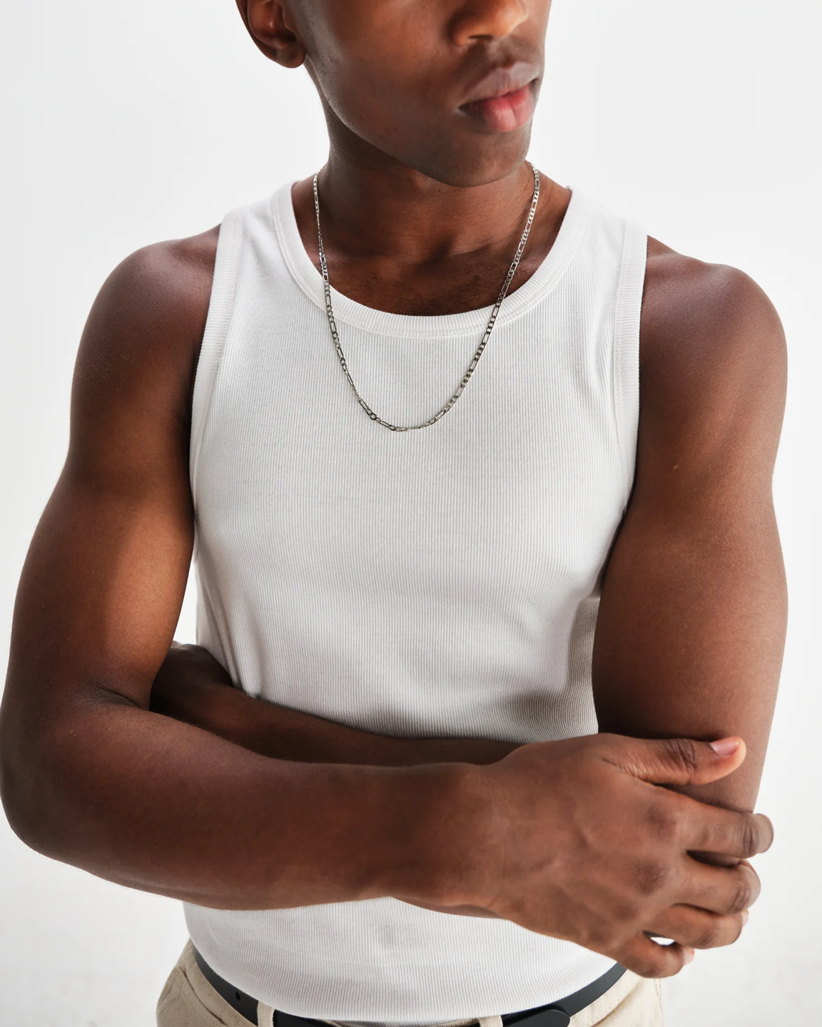 WAX LONDON - MONTAGUE - RIBBED WHITE ORGANIC COTTON VEST