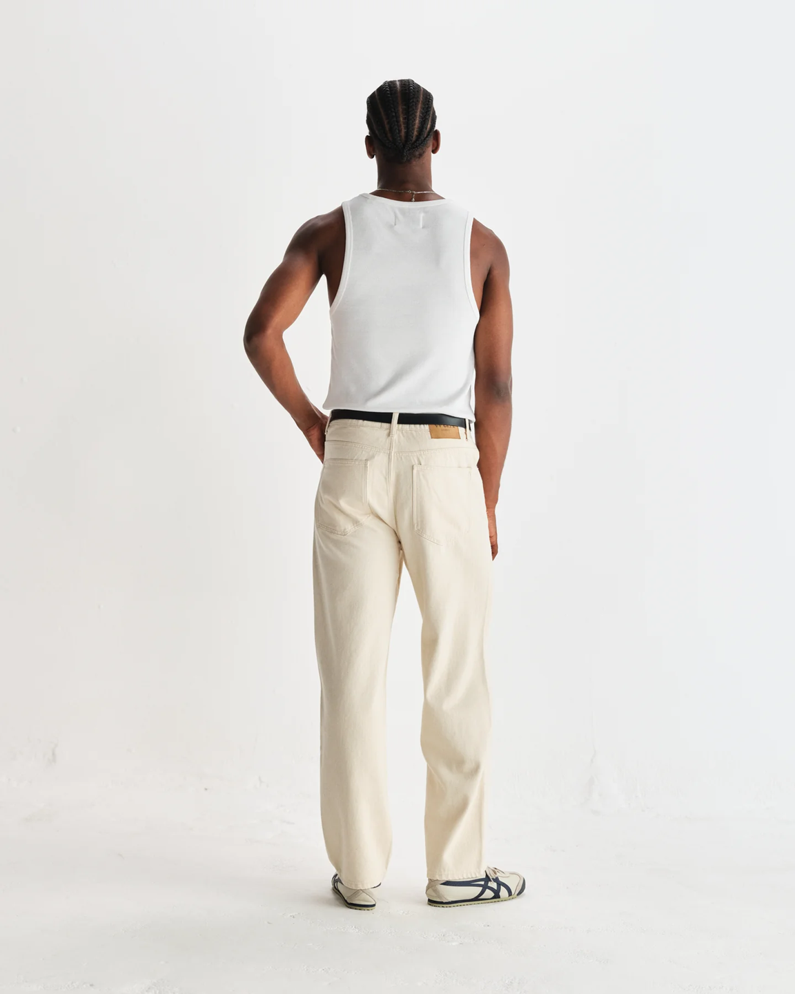 WAX LONDON - MONTAGUE - RIBBED WHITE ORGANIC COTTON VEST