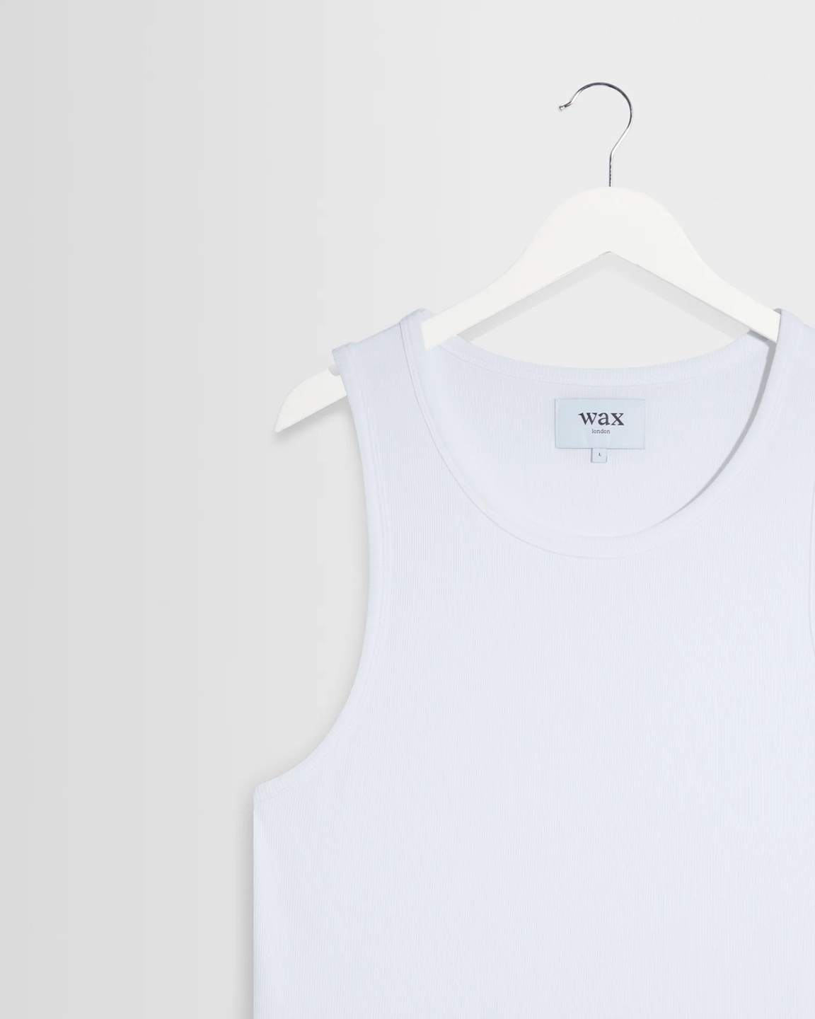 WAX LONDON - MONTAGUE - RIBBED WHITE ORGANIC COTTON VEST