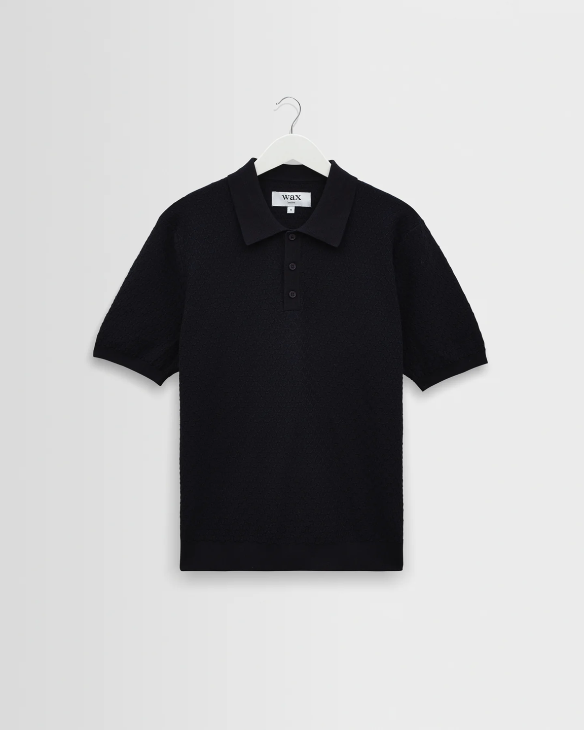 WAX LONDON - NAPLES - NAVY RETRO DIAMOND KNITTED POLO